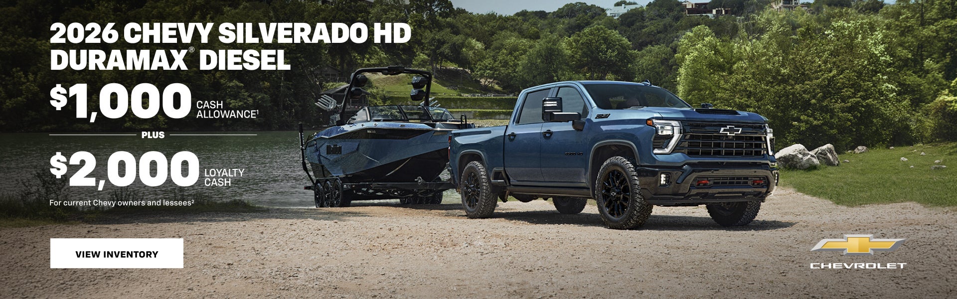2026 Chevy Silverado HD Duramax Diesel. $1,000 Cash Allowance + $2,000 Loyalty Cash for current C...